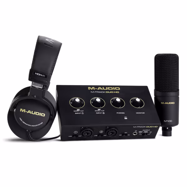 M-Audio M-Track Duo HD Audio Interface Bundle